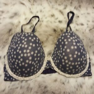 Blue snowflake patterned Aerie bra